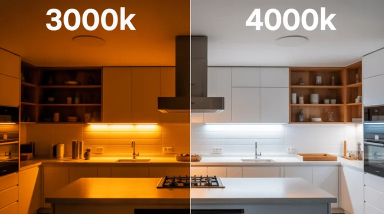 مقارنة إضاءة LED بدرجتي 3000 K و 4000 K