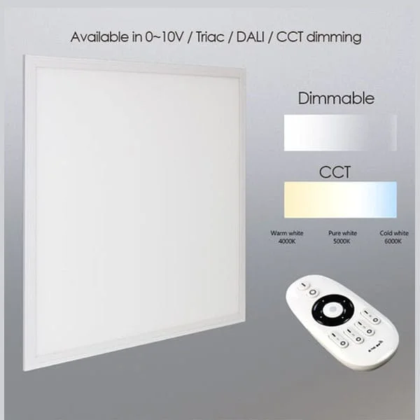 خيارات تعتيم 0–10 V أو TRIAC أو DALI، مع اختيار CCT في طرازات محددة