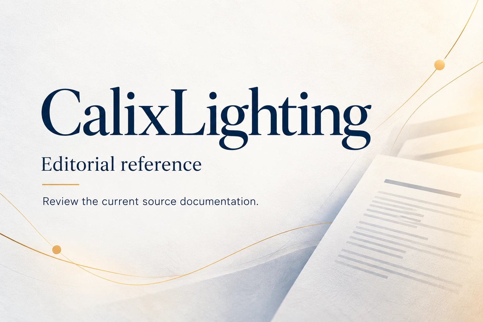 calixlighting supplier reference card