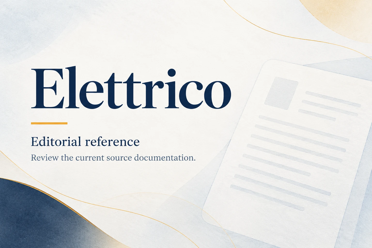 elettrico lighting supplier reference card