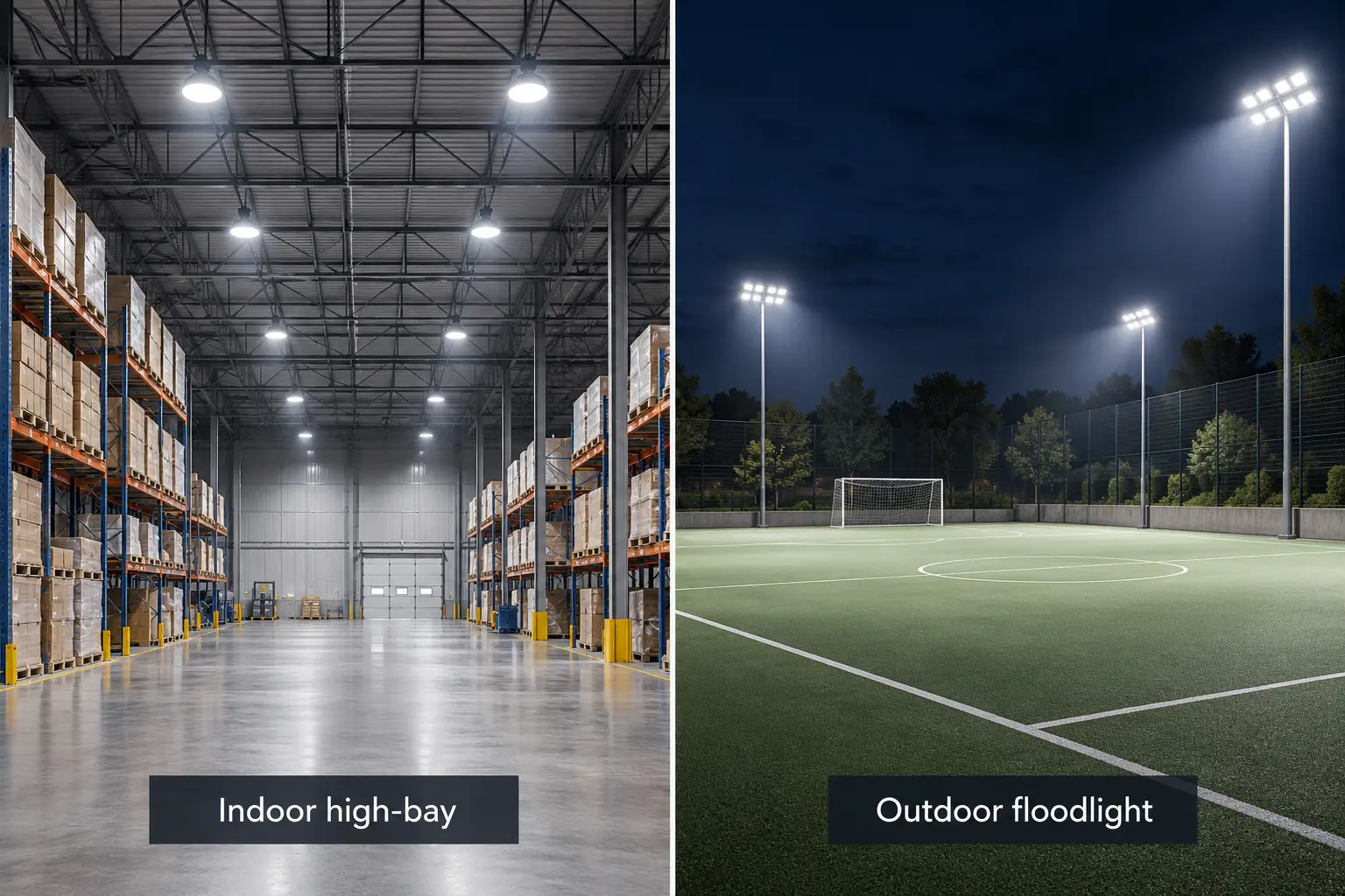 indoor high bay and outdoor floodlight applications