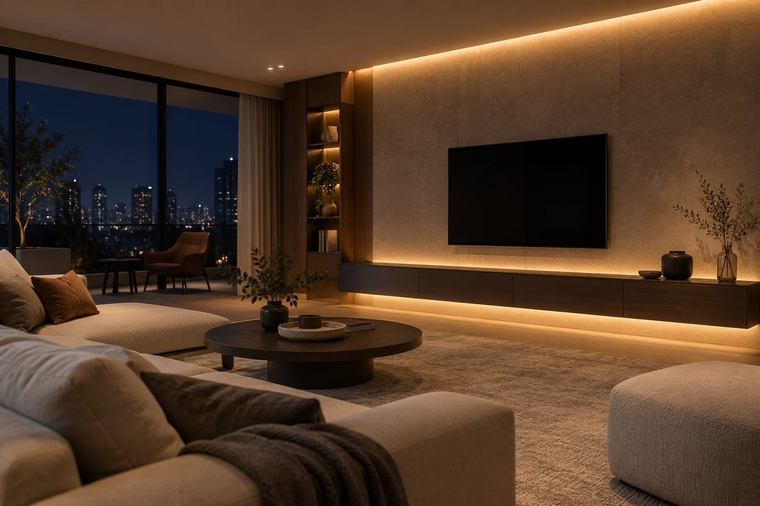 living room indirect led ambient lighting