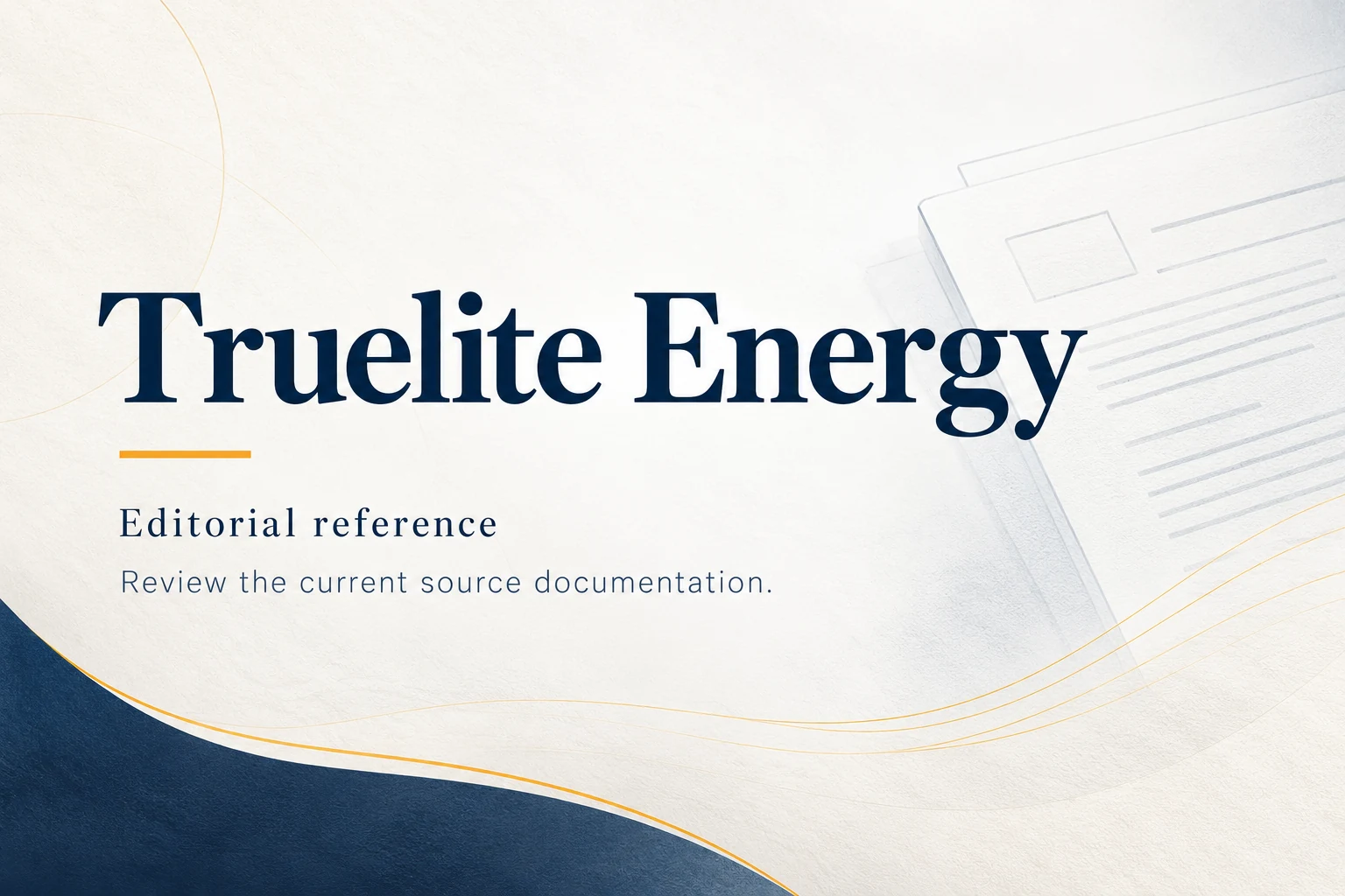 truelite energy supplier reference card